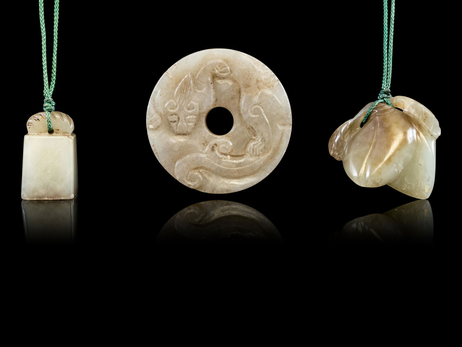 Three Chinese Celadon Jade Pendants Diam of largest 2 (1 of 1)