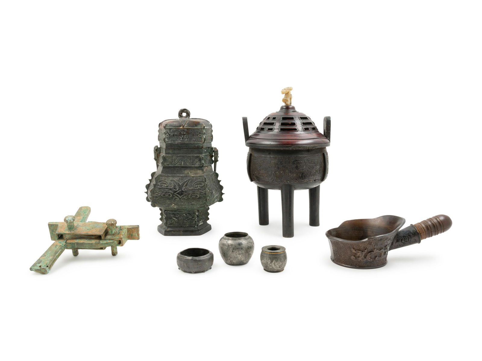 A Group of Seven Metal Objects Height of tallest 10 1/2 (1 of 3)