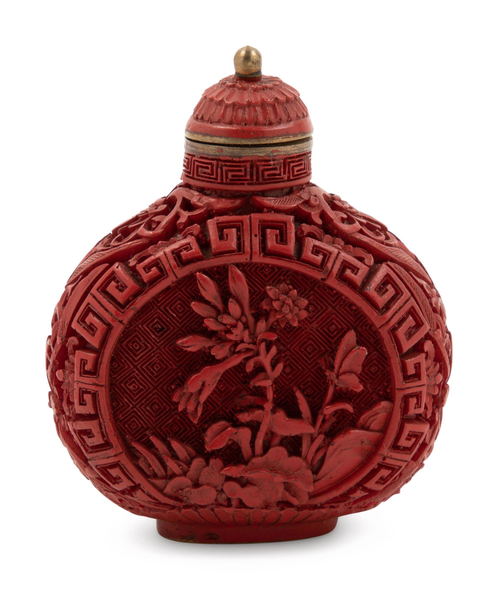 A Chinese Cinnabar Lacquer Snuff Bottle (1 of 3)