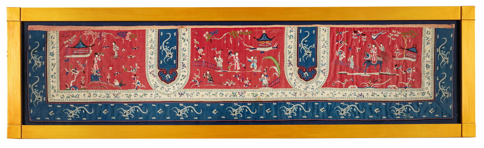 A Chinese Embroidered Silk Panel Height 17 1/2 x width (1 of 1)
