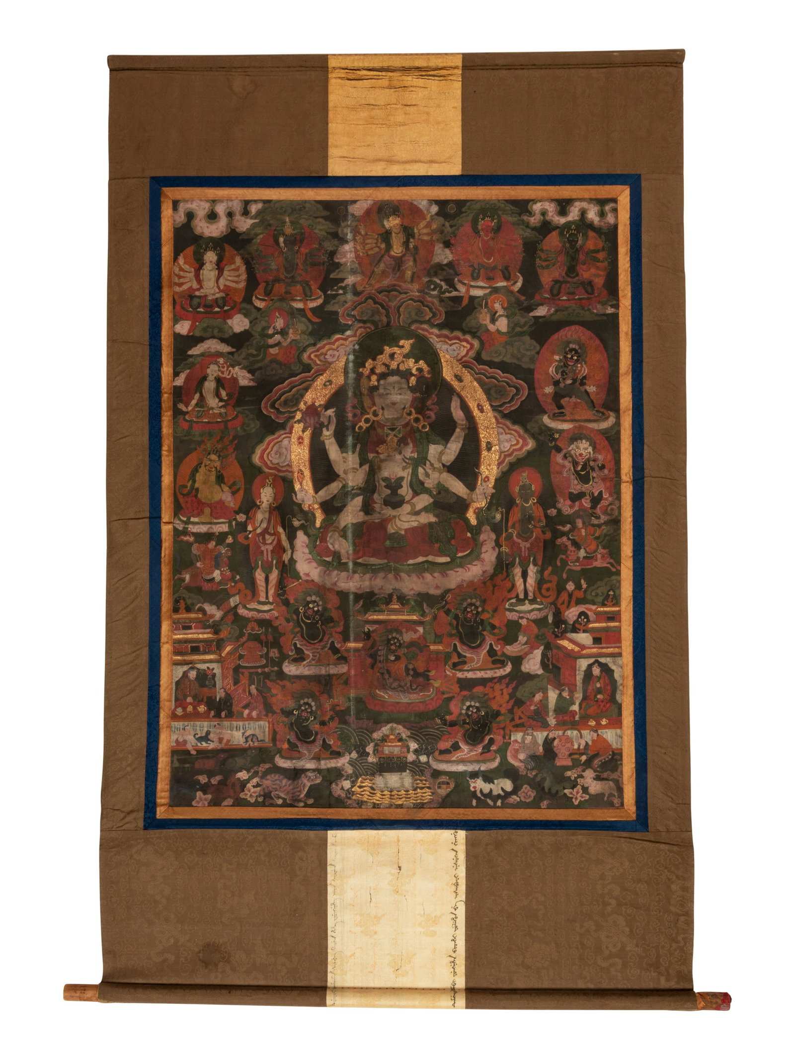 A Tibetan Thangka Image: 32 1/4 in x 23 1/2 in., 82 x (1 of 3)