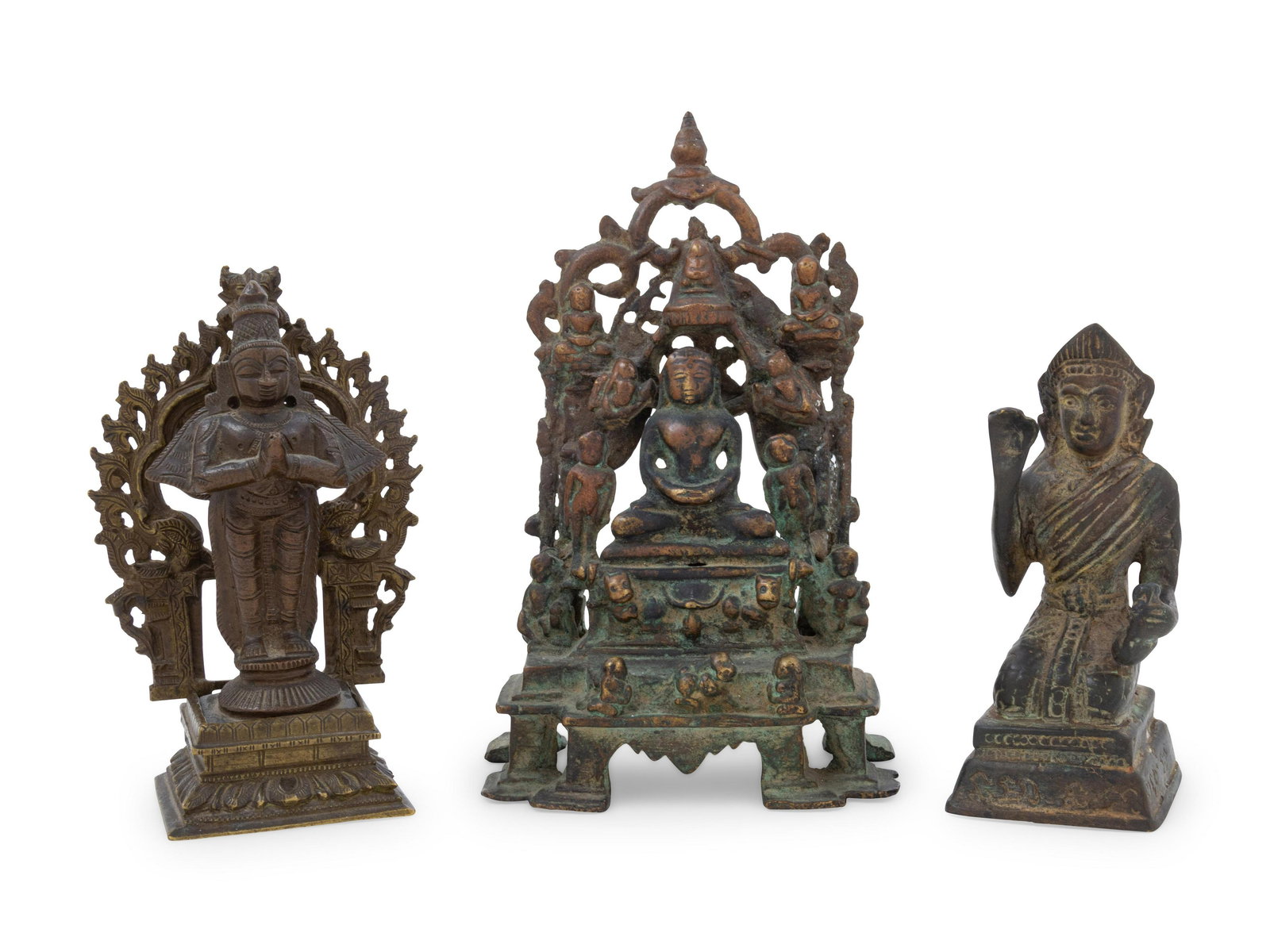 Three Indian Bronze Figures of Deities Height of (1 of 1)