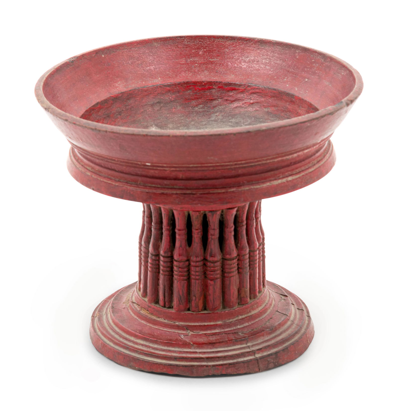 A Burmese Red Lacquer Stand Height 7 x diam 8.5 in., (1 of 1)
