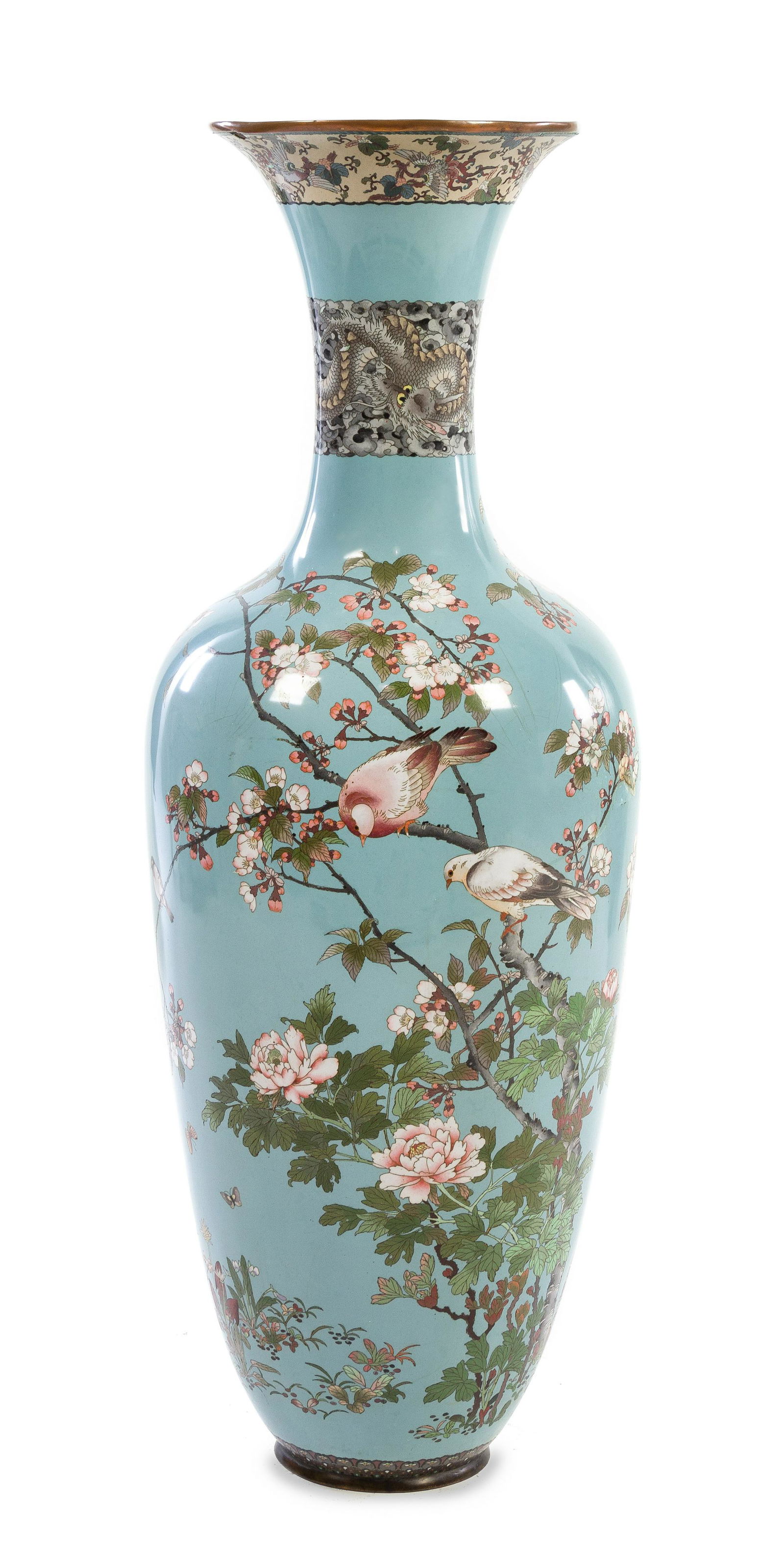 A Large Japanese Cloisonne Vase Height 44 in. (1 of 1)