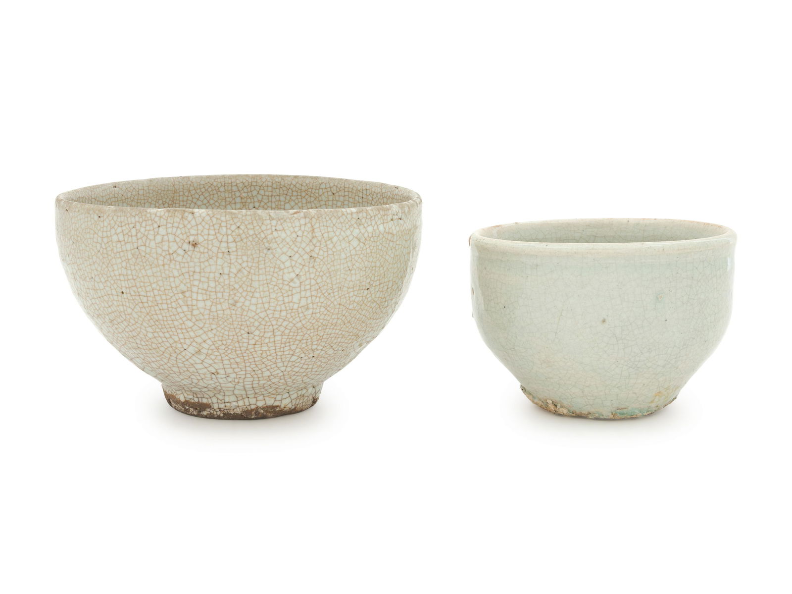 Two Korean Porcelain Tea Bowls Diameter of larger 6 1/8 (1 of 1)