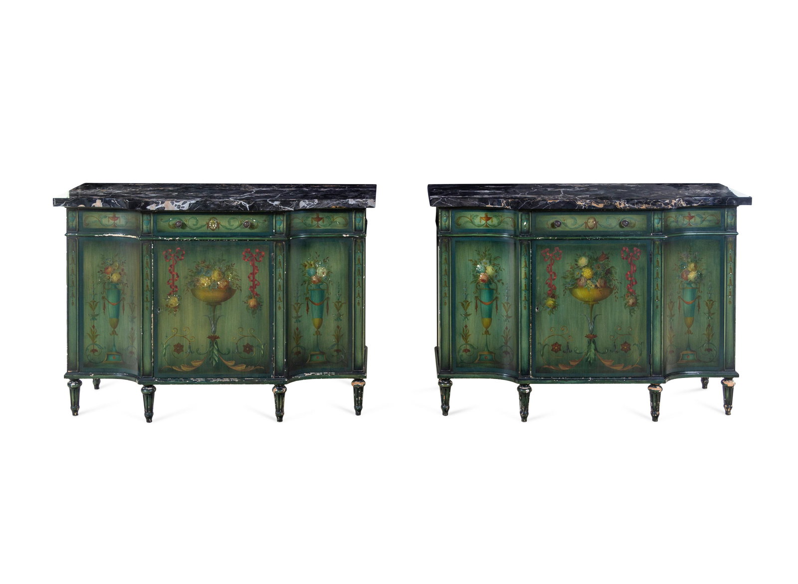A Pair of Italian Style Painted Console Cabinets (1 of 2)