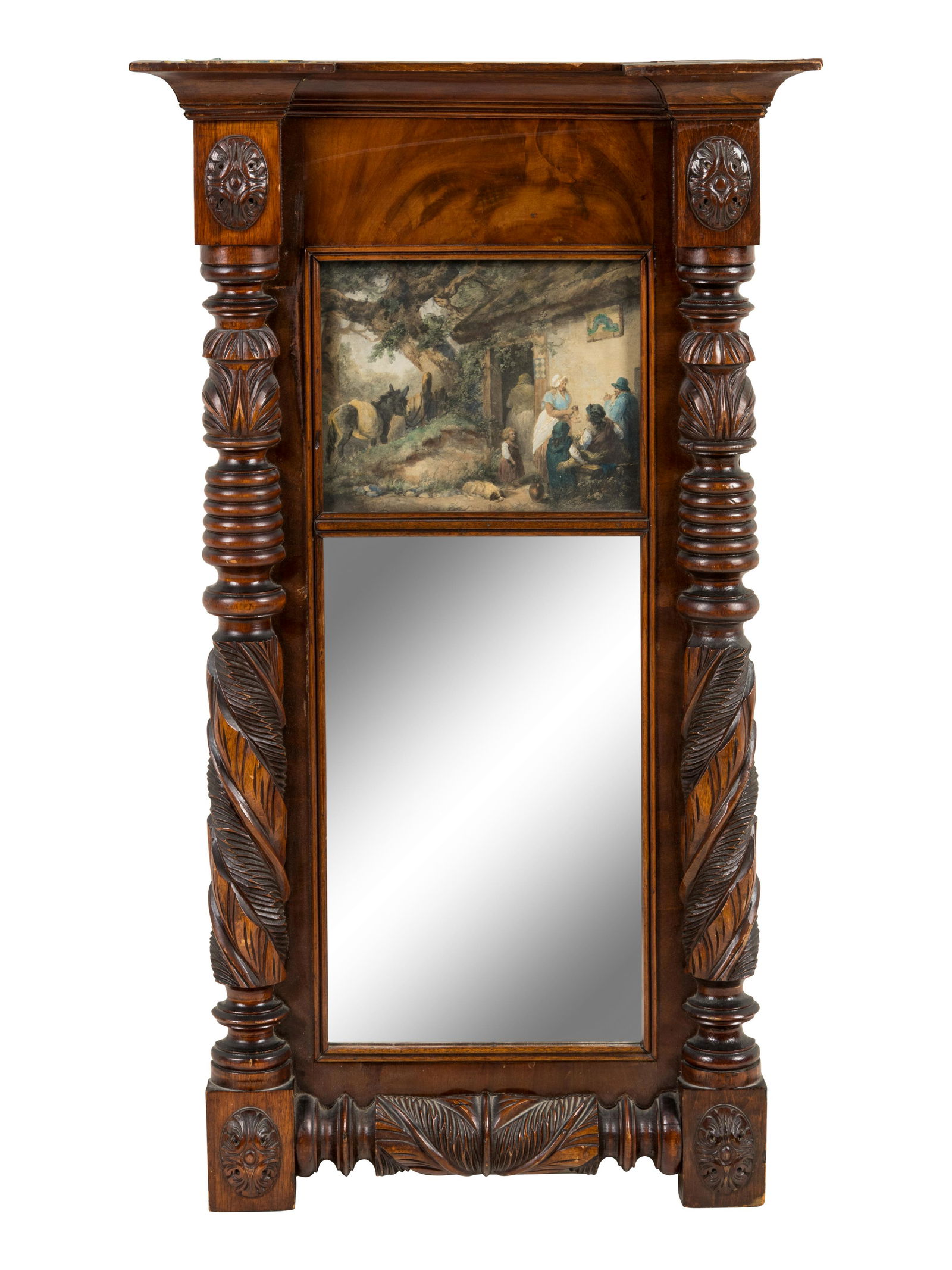 An American Classical Mahogany Mirror (1 of 2)