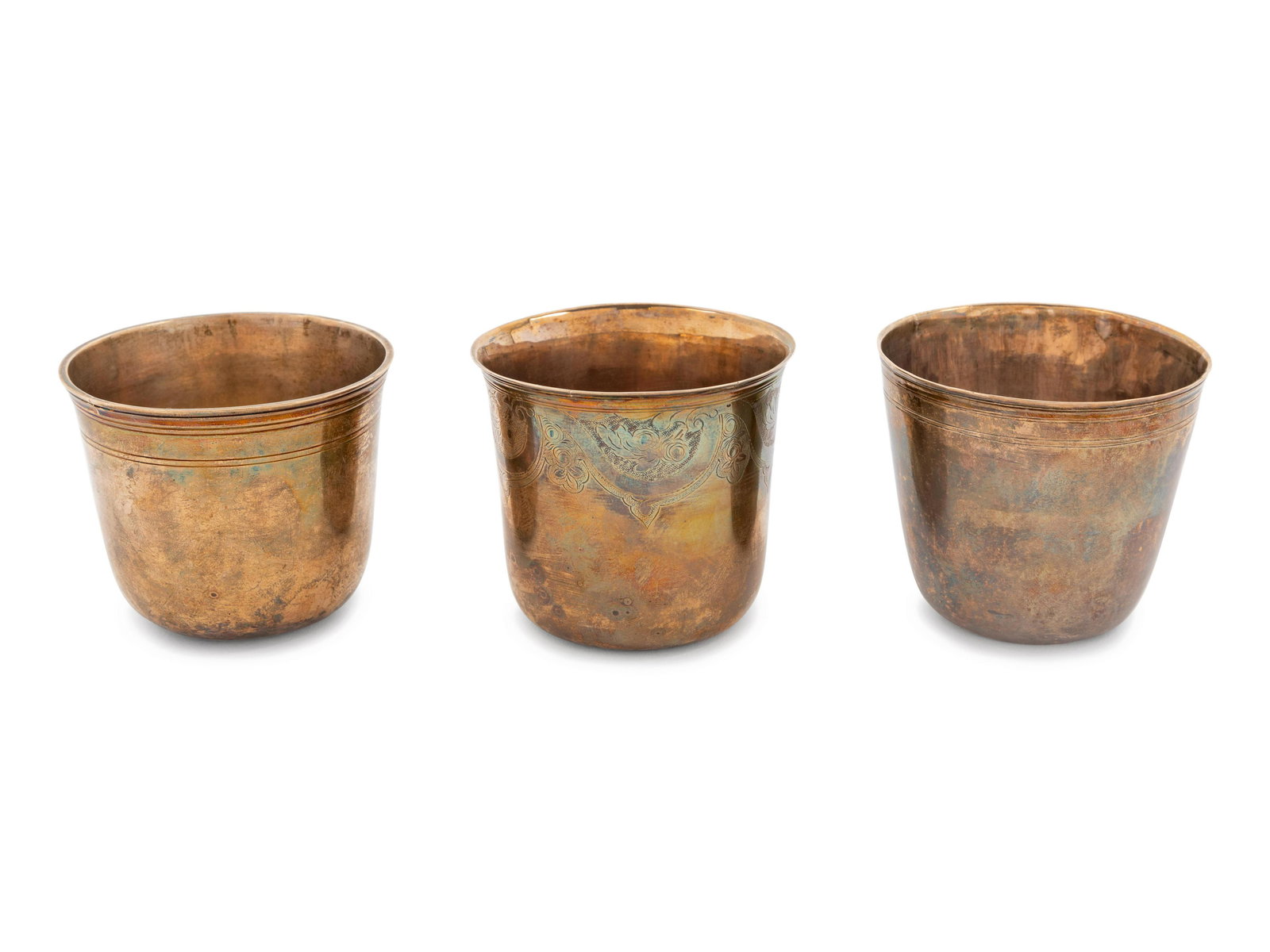 A Group of Three French Silver Tumblers Height of (1 of 1)