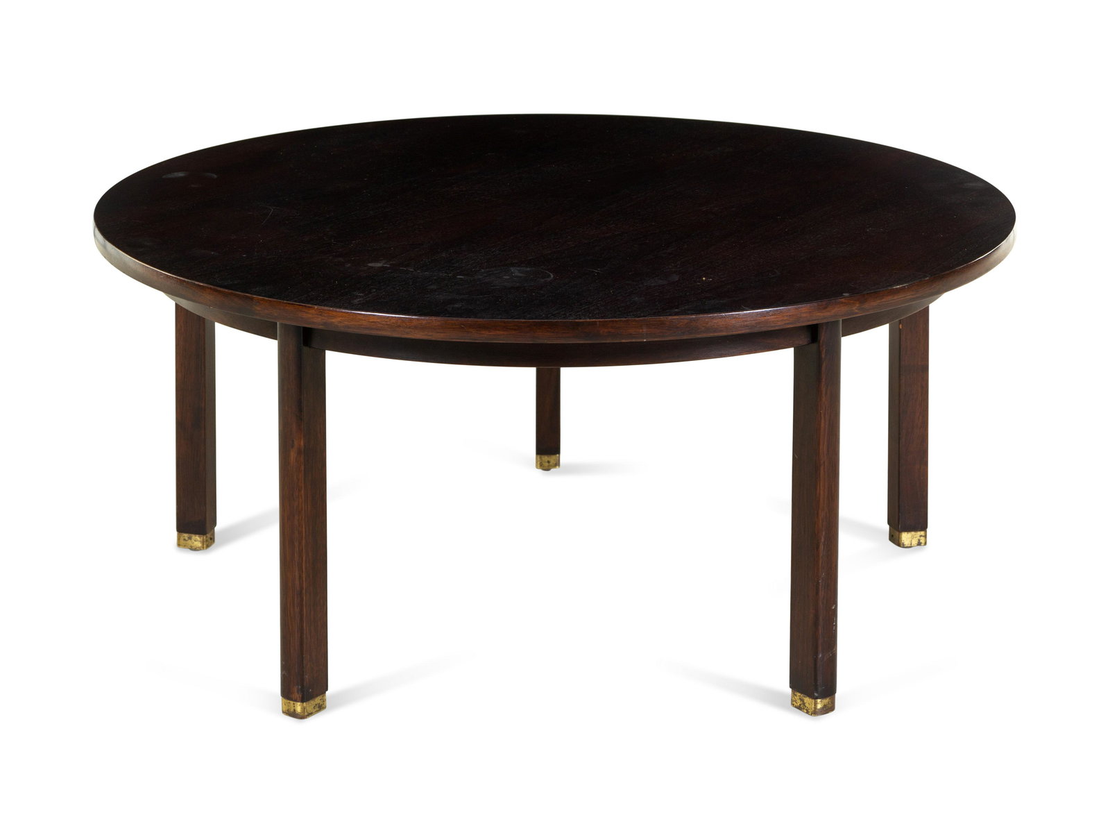 A Dunbar Lacquered and Brass Mounted Circular Low Table (1 of 2)