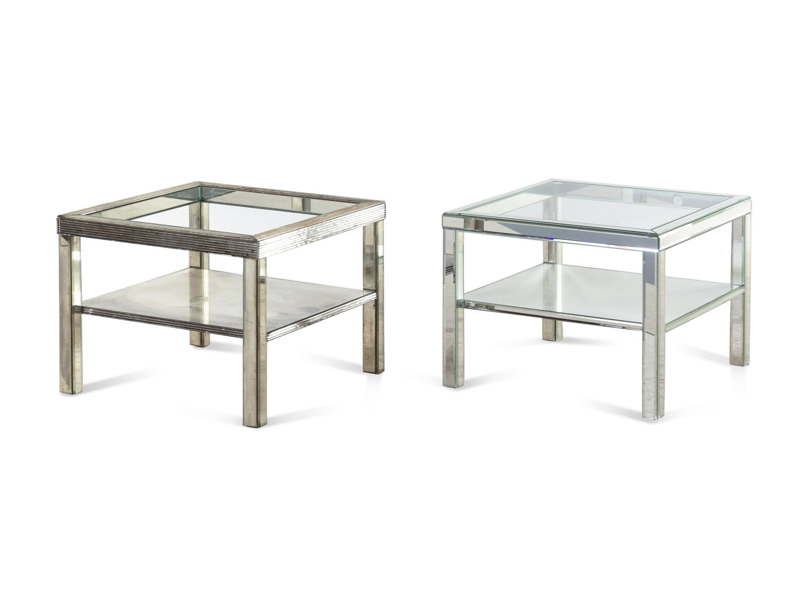 Two Contempoary Mirrored Low Tables (1 of 2)