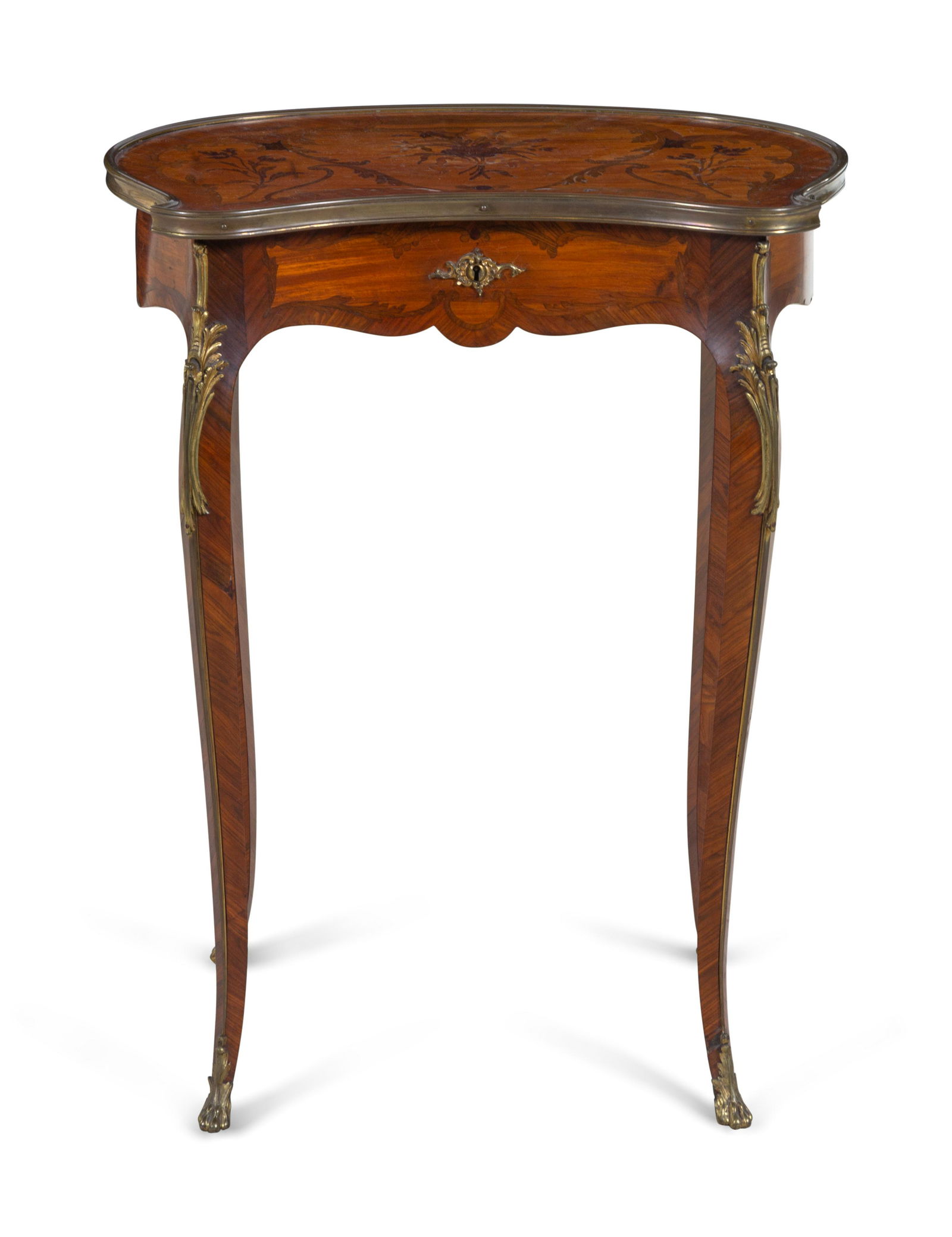 A Louis XV Style Gilt Bronze Mounted Marquetry Table a (1 of 3)