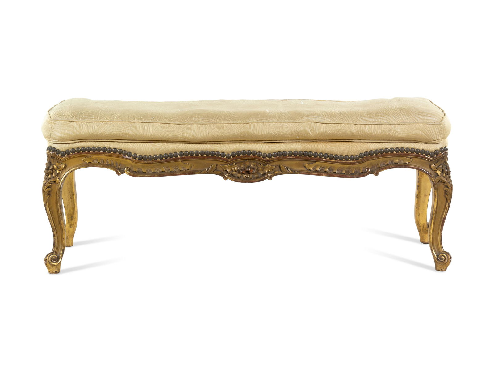 A Louis XV Style Carved Giltwood Window Bench (1 of 2)