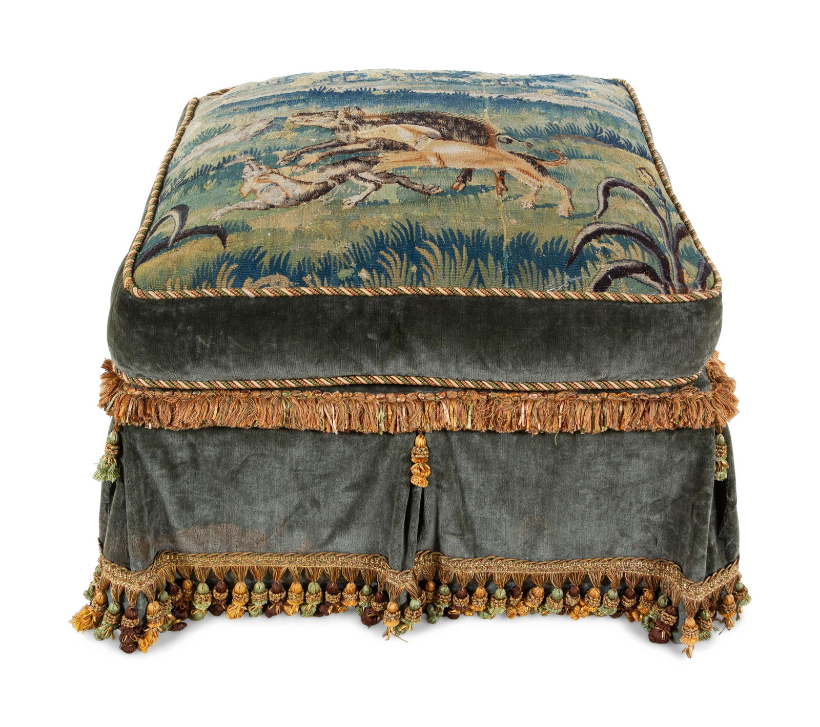 An Aubusson Tapestry Upholstered Ottoman (1 of 3)