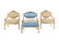Three Louis XVI Style Carved Giltwood Fauteuils
