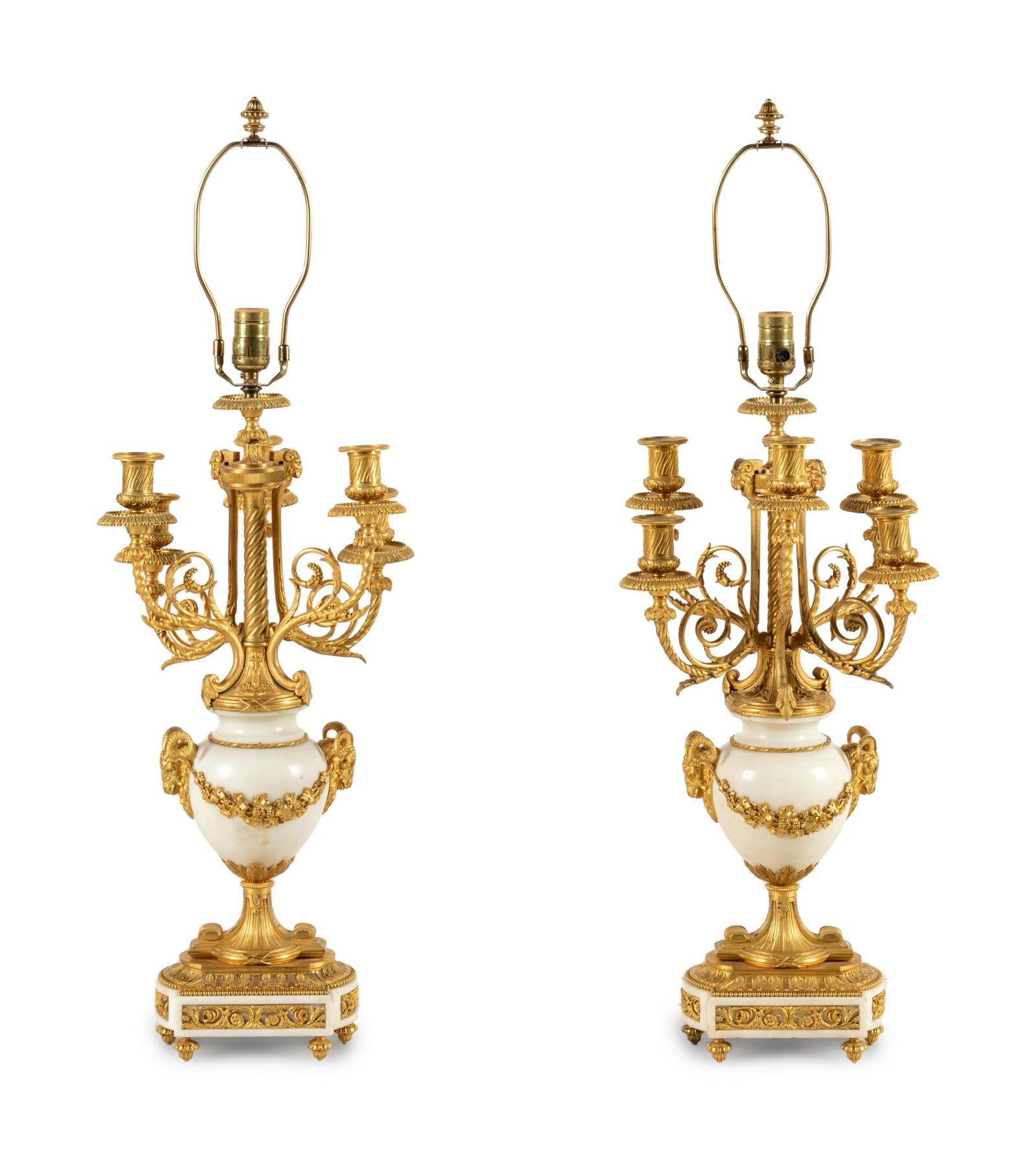 A Pair of Louis XVI Style Gilt Bronze and White Marble (1 of 4)