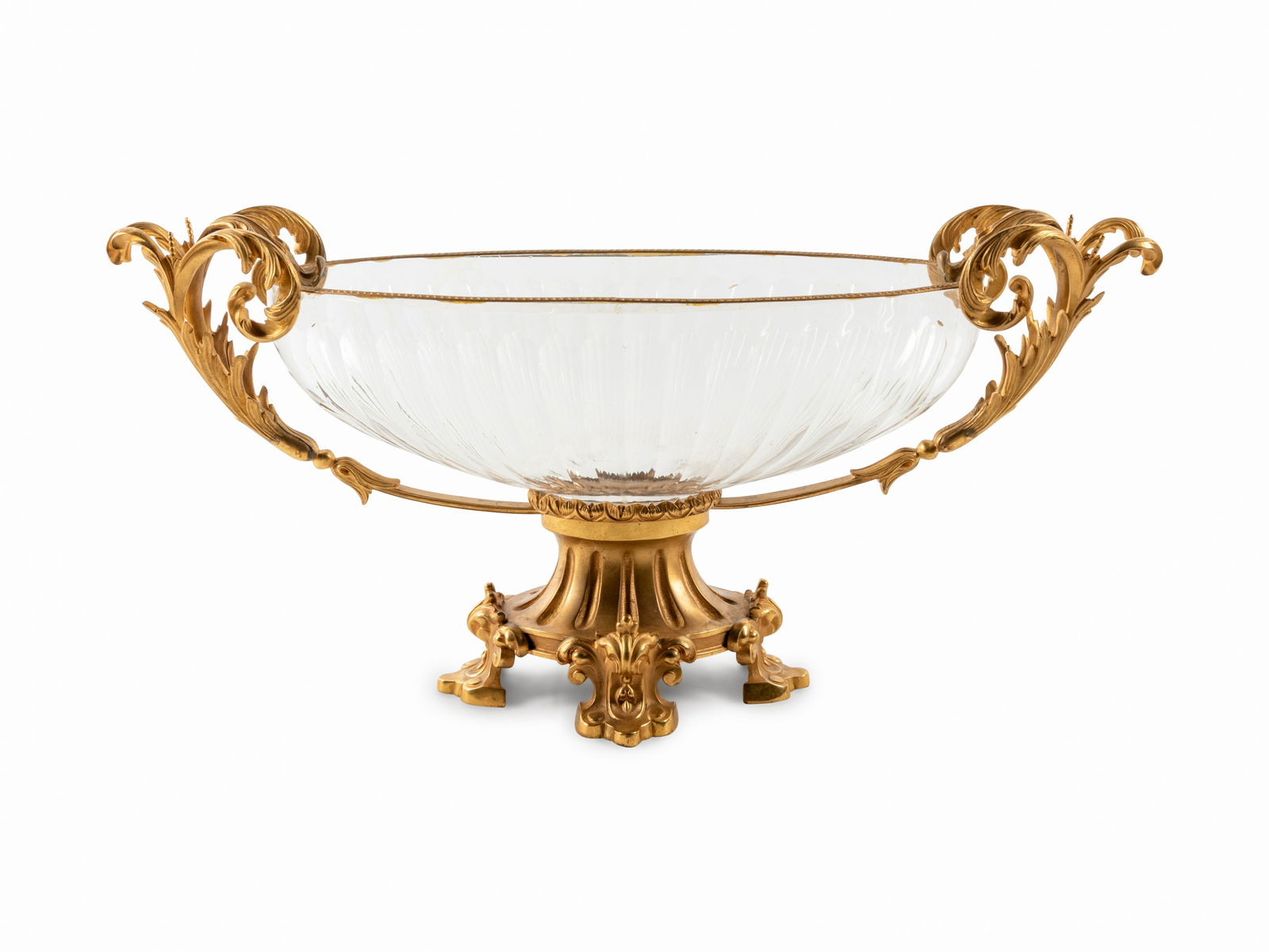 A Louis XVI Style Gilt Bronze Mounted Cut Glass Center (1 of 2)