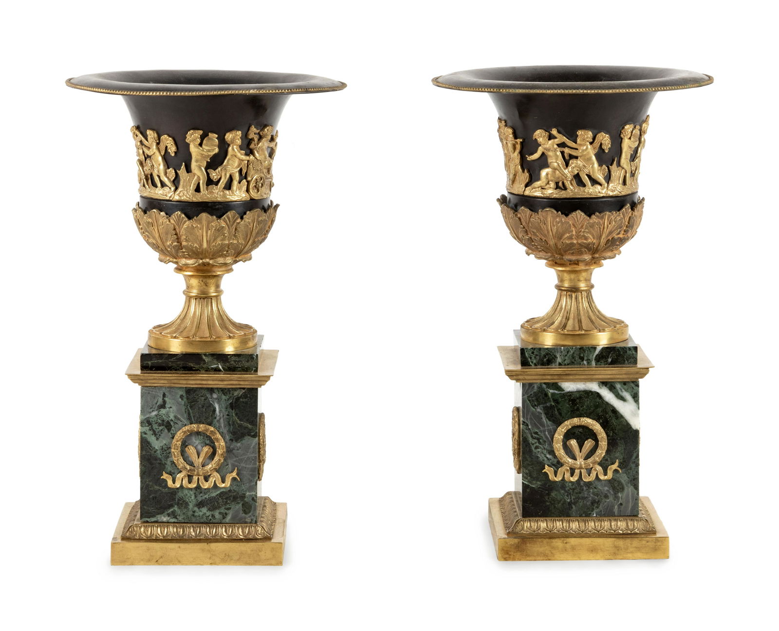 A Pair of Empire Style Gilt Bronze and Tole Mounted (1 of 3)