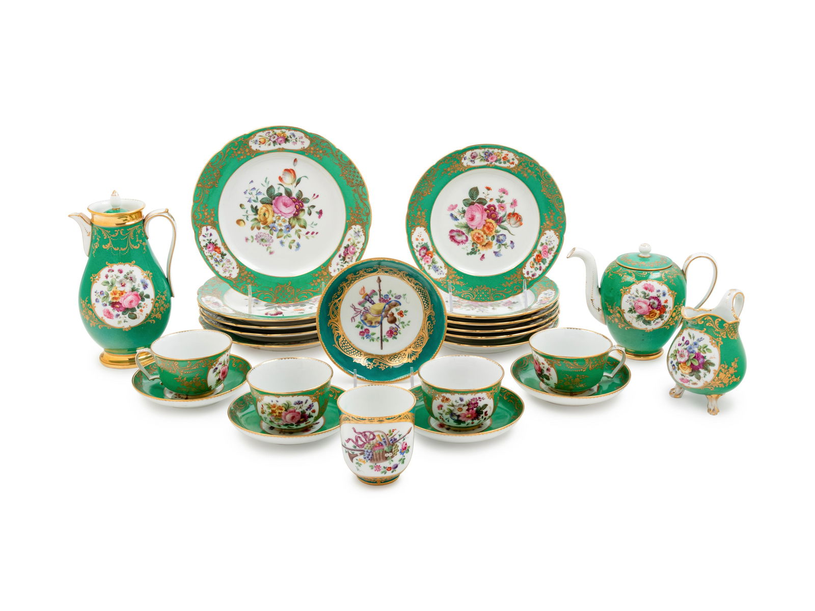 A Paris Porcelain Painted and Parcel Gilt Tea Service (1 of 2)