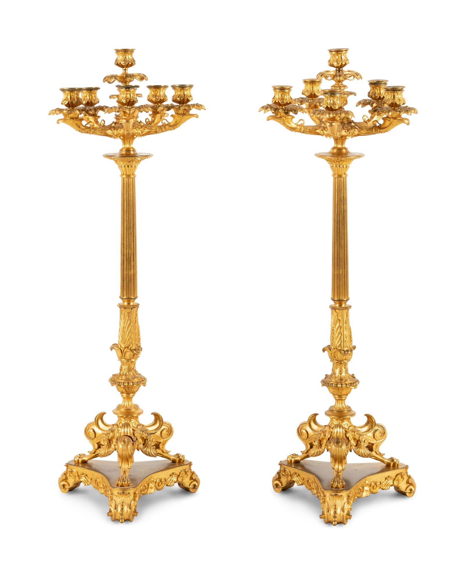 A Pair of Charles X Gilt Bronze Six-Light Candelabra (1 of 2)