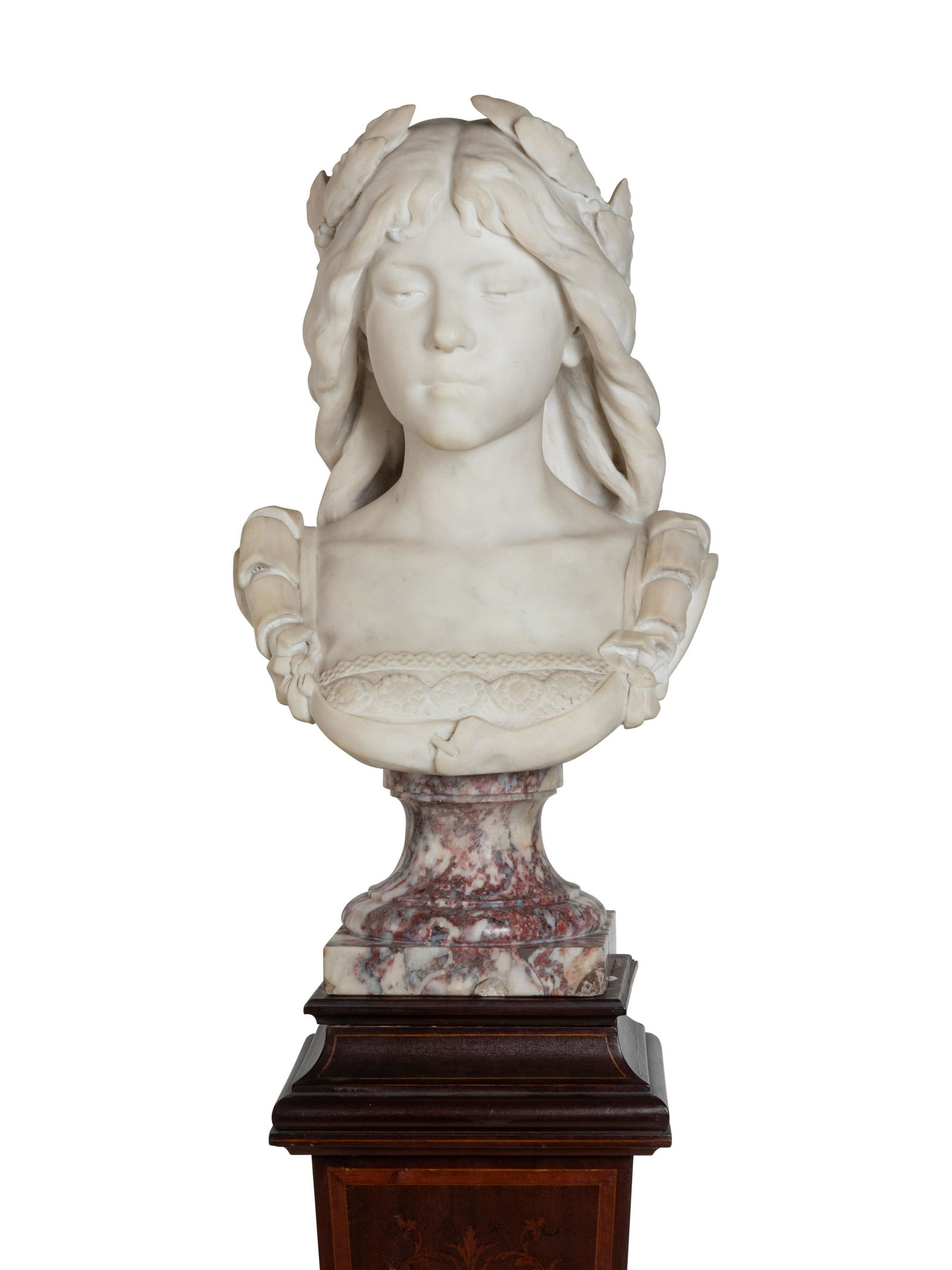 An Italian Carved Marble Bust of a Lady (1 of 7)