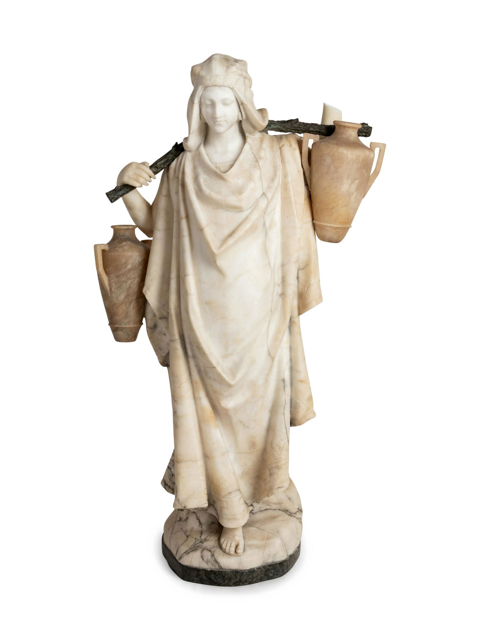 An Italian Carved Alabaster and Cast Metal Orientalist (1 of 4)