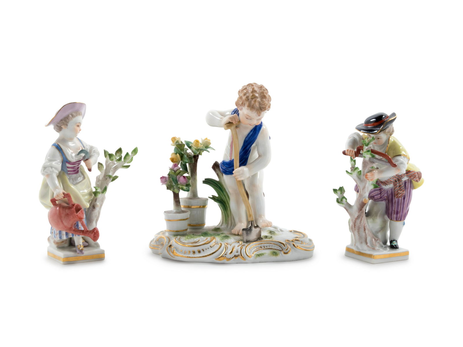 A Pair of Meissen Painted and Parcel Gilt Porcelain (1 of 6)