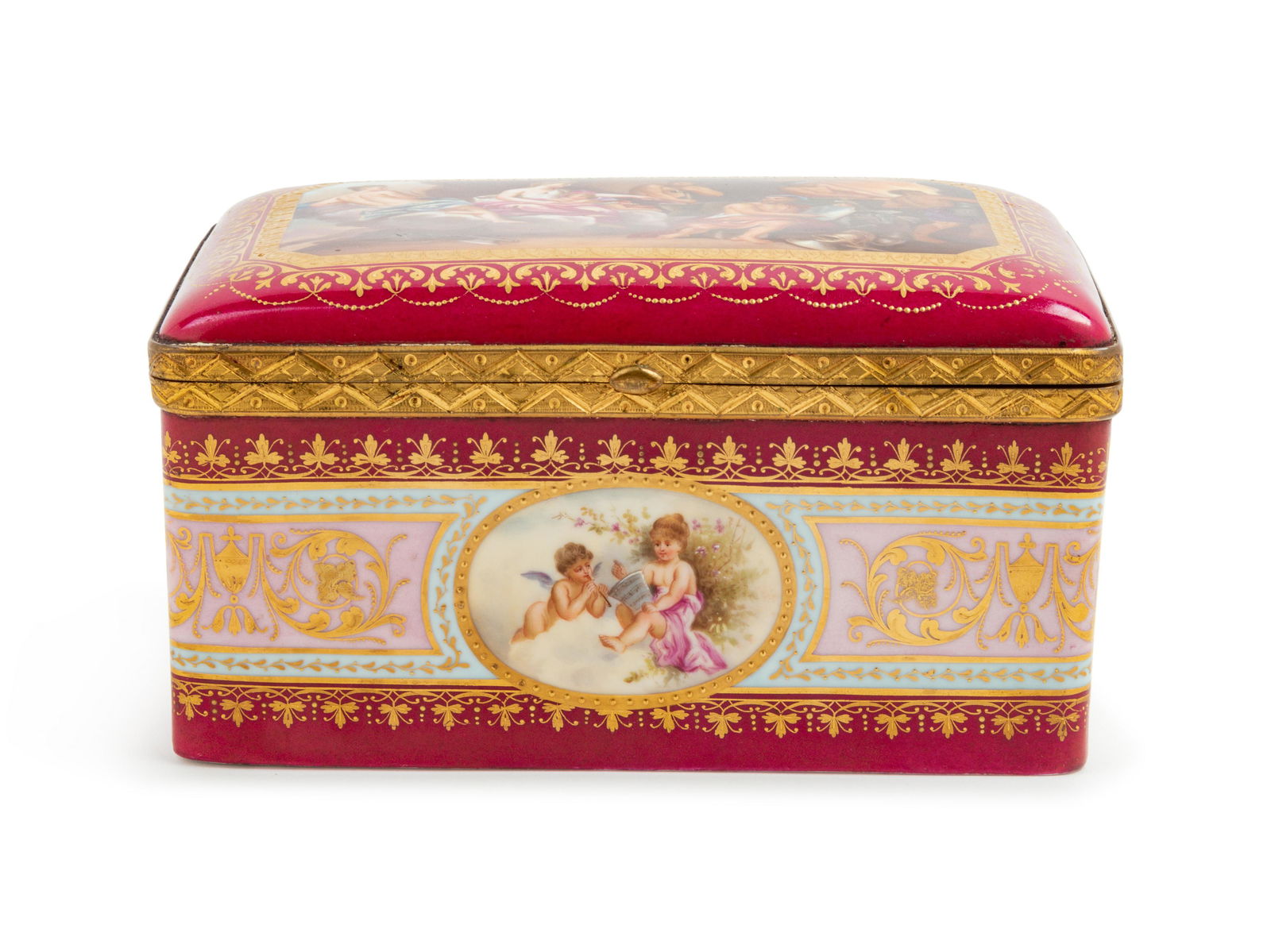 A Vienna Gilt Metal Mounted, Painted and Parcel Gilt (1 of 10)