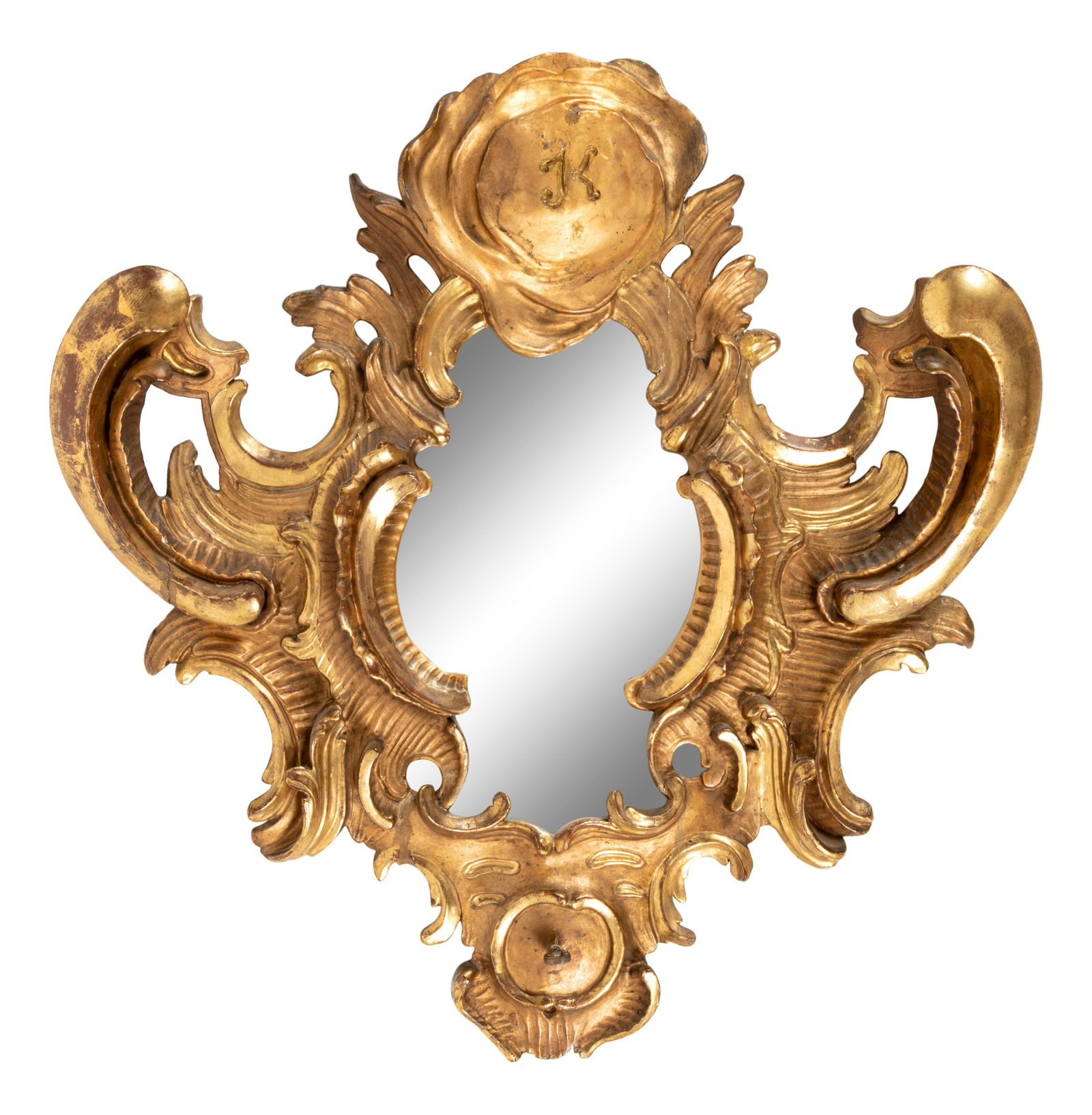 A Continental Carved Giltwood Mirror (1 of 2)