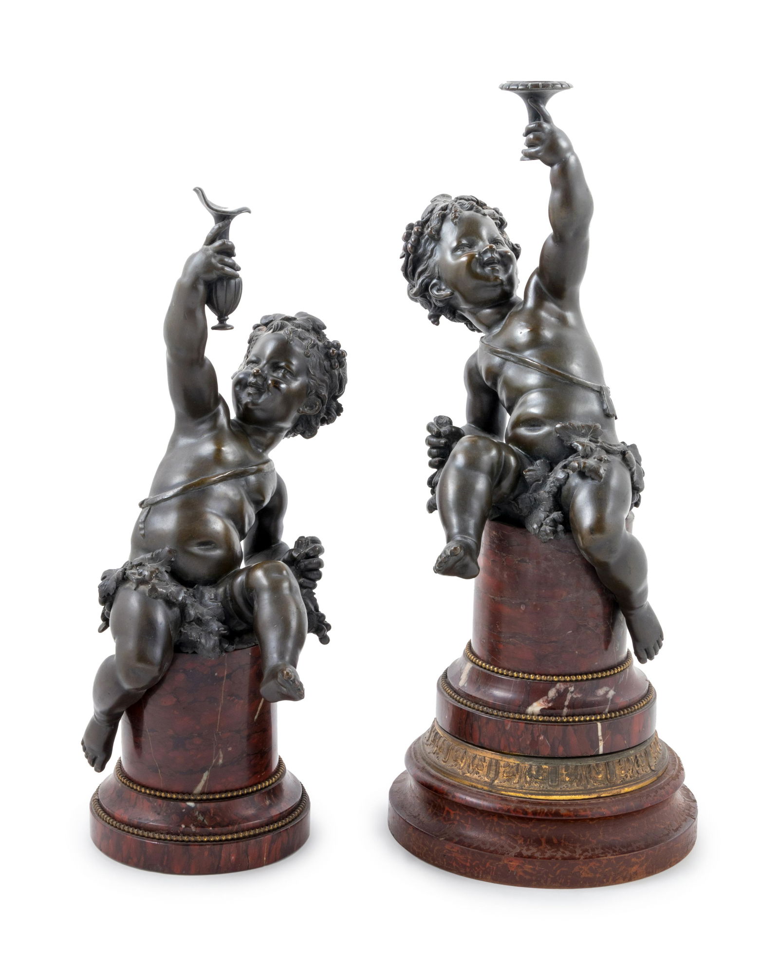 A Pair of Continental Patinated Bronze Bacchic Putto (1 of 1)