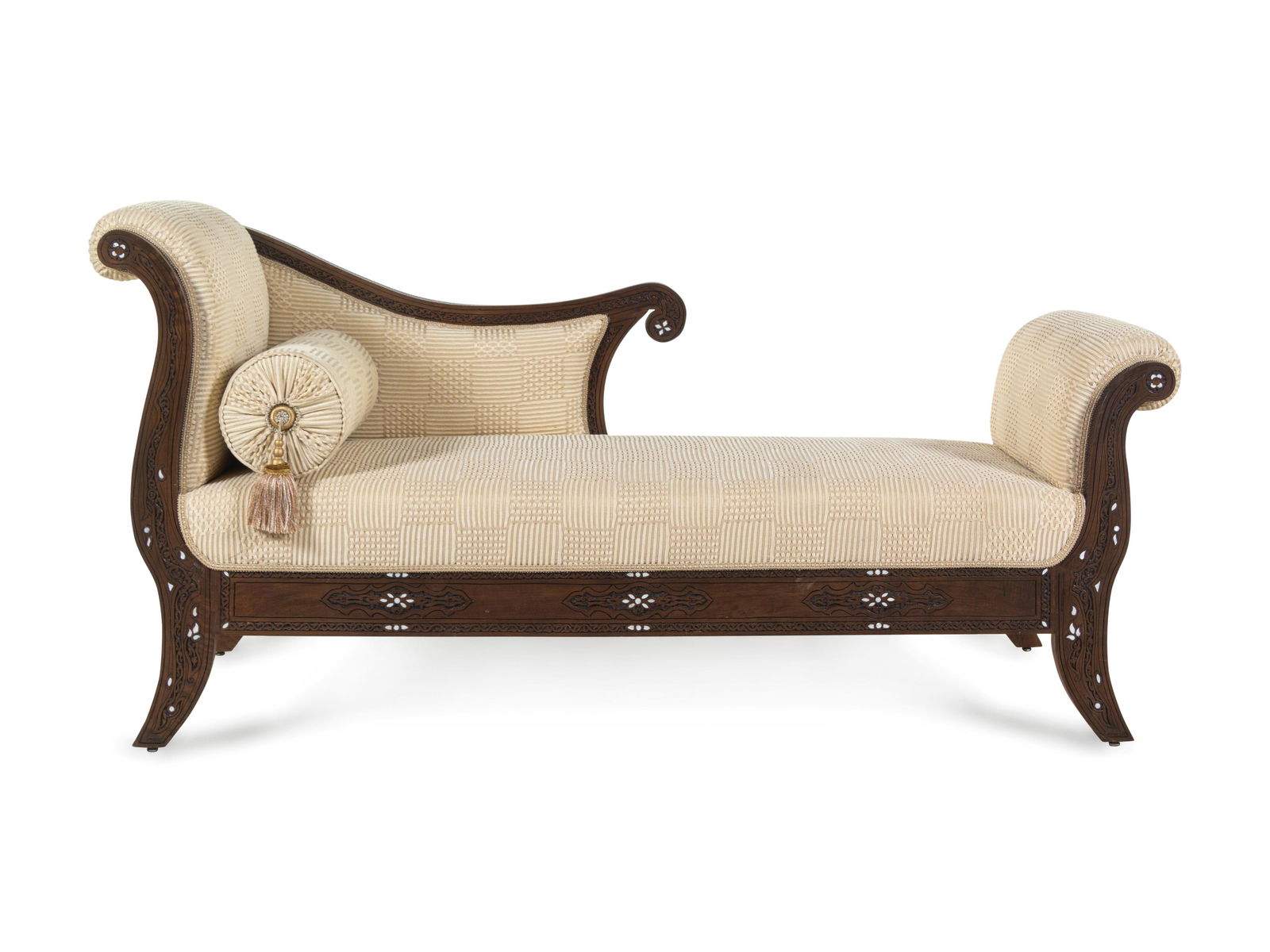 A Syrian Mother-of-Pearl Inlaid Walnut Daybed (1 of 3)