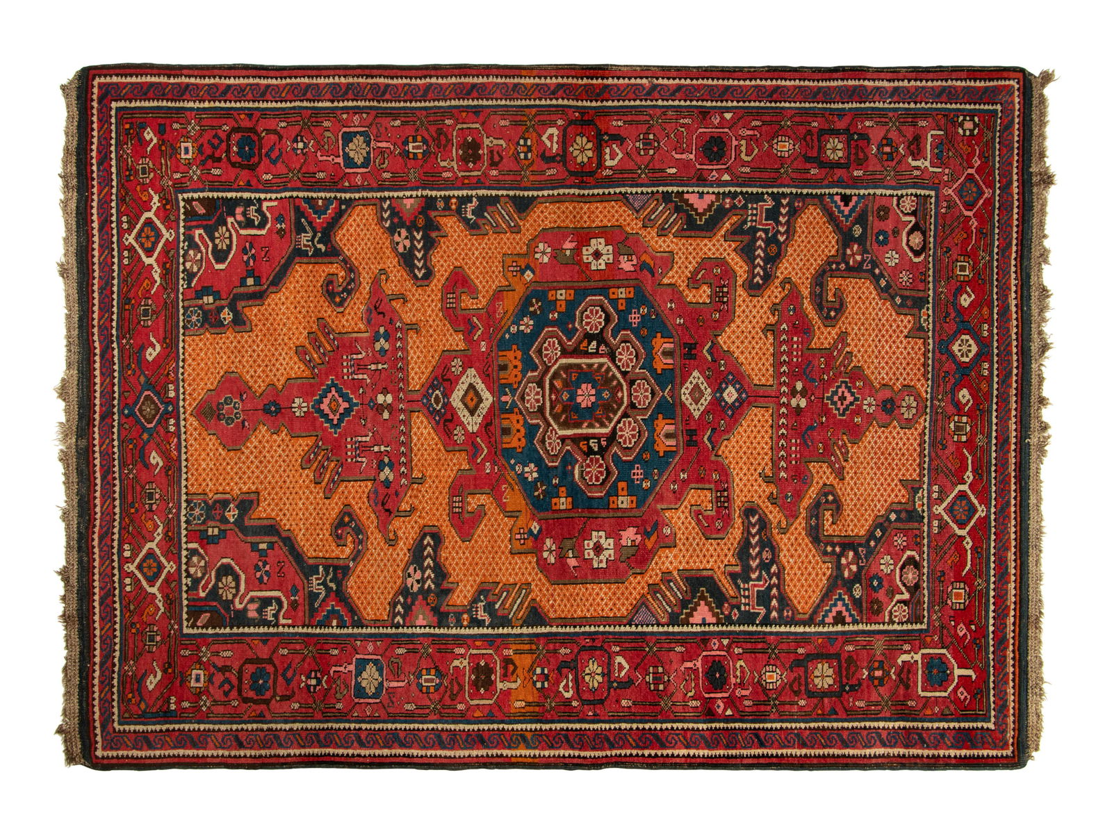 A Caucasian Kuba Wool Rug with Macrame Ends (1 of 1)