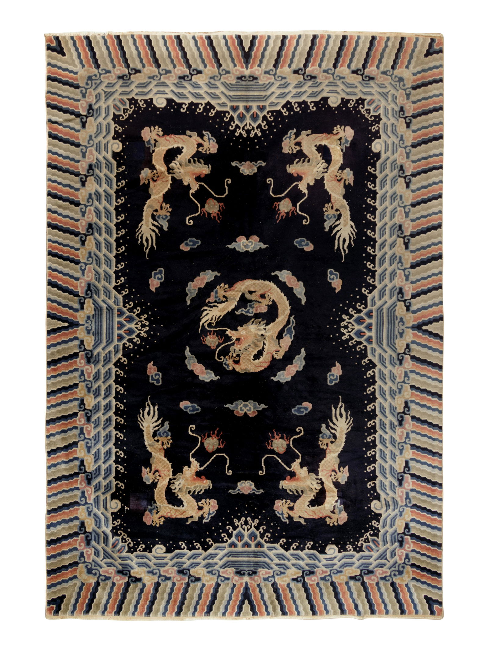 A Chinese Dragon-Design Wool Rug (1 of 1)