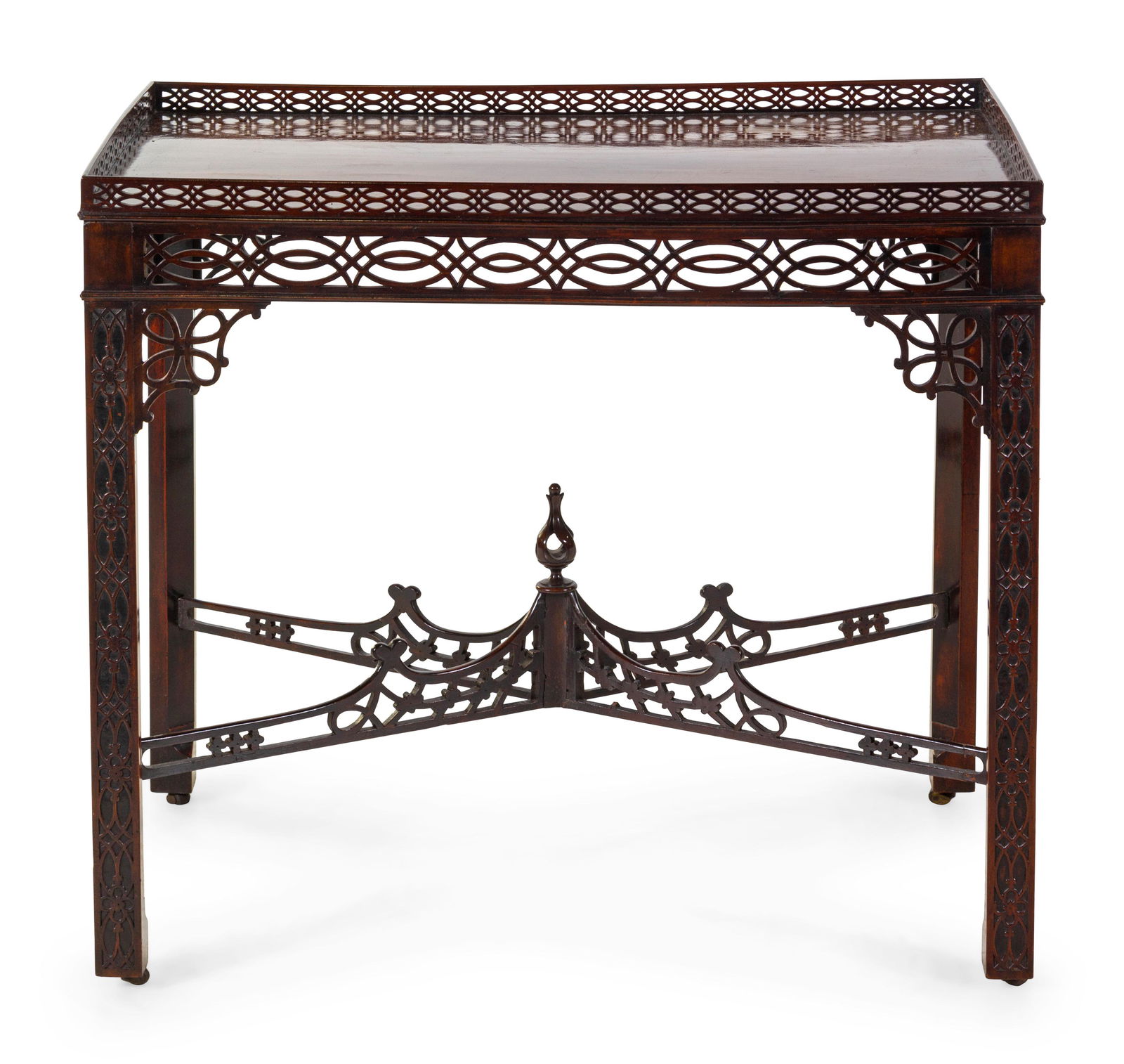 A Chinese Chippendale Carved Mahogany Silver Table (1 of 1)