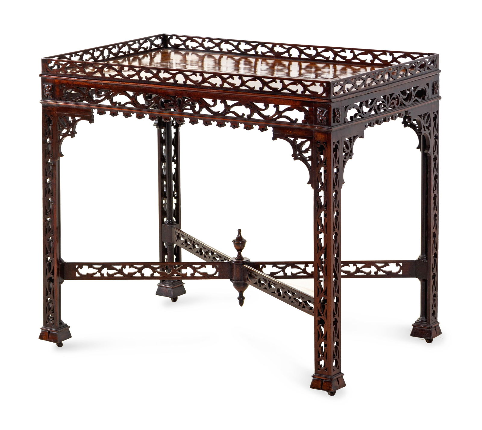 A Chinese Chippendale Carved Mahogany Silver Table (1 of 1)