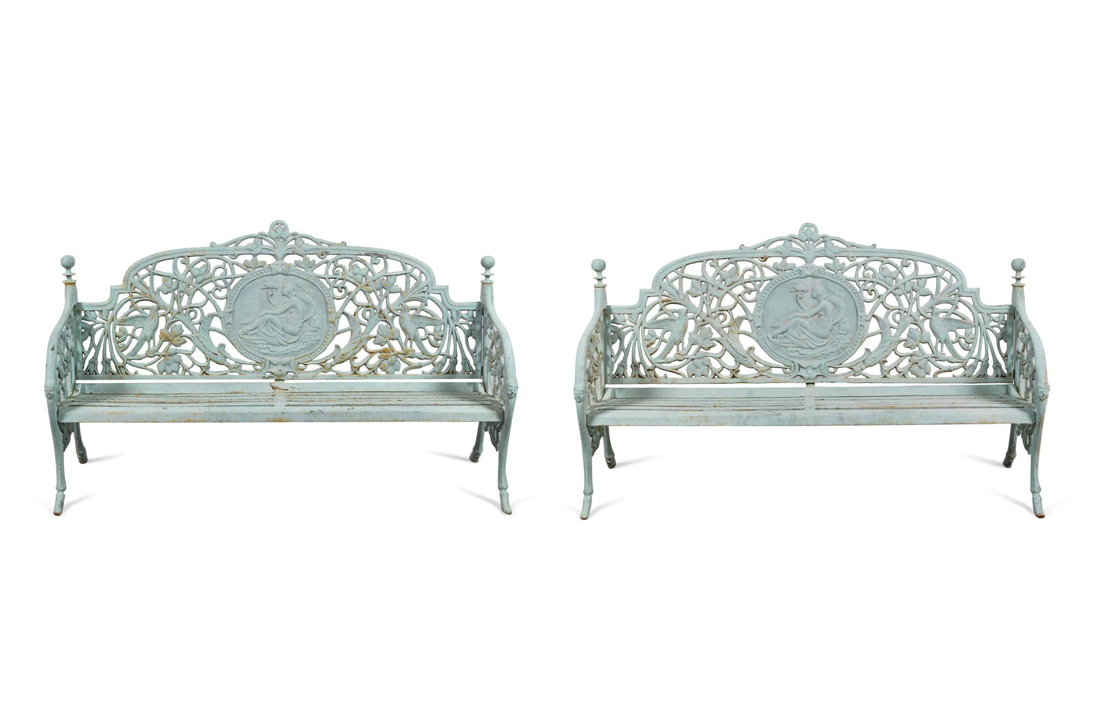 A Pair of Coalbrookdale Style Cast Iron Benches (1 of 4)