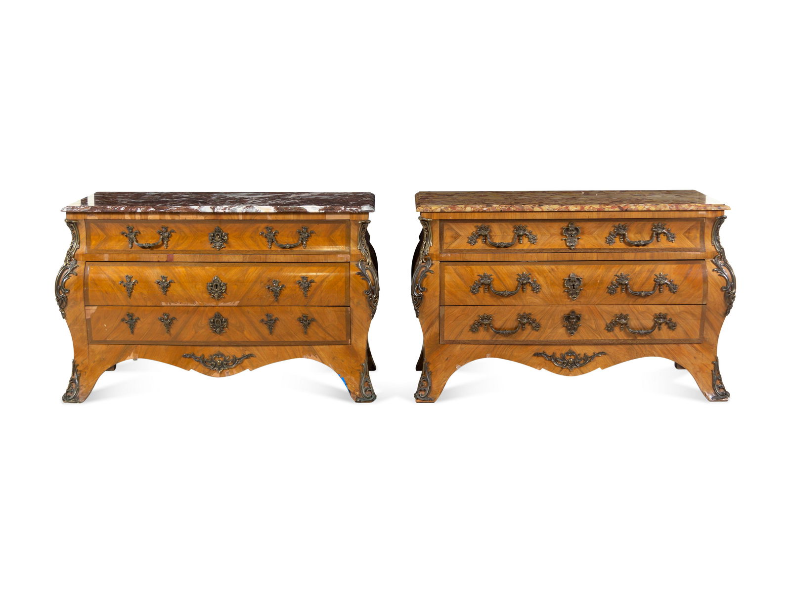 A Pair of Regence Style Bronze Mounted Marble-Top (1 of 3)