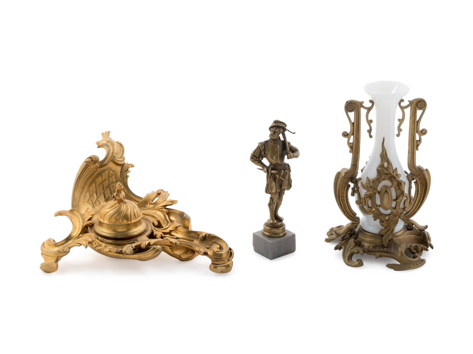 A Louis XV Style Gilt Bronze Inkwell Stamped Gady (1 of 1)