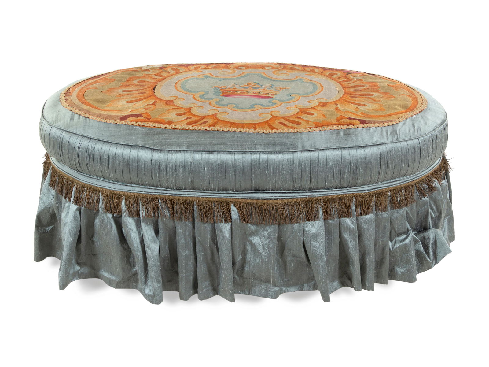 A French Needlepoint Upholstered Ottoman (1 of 3)