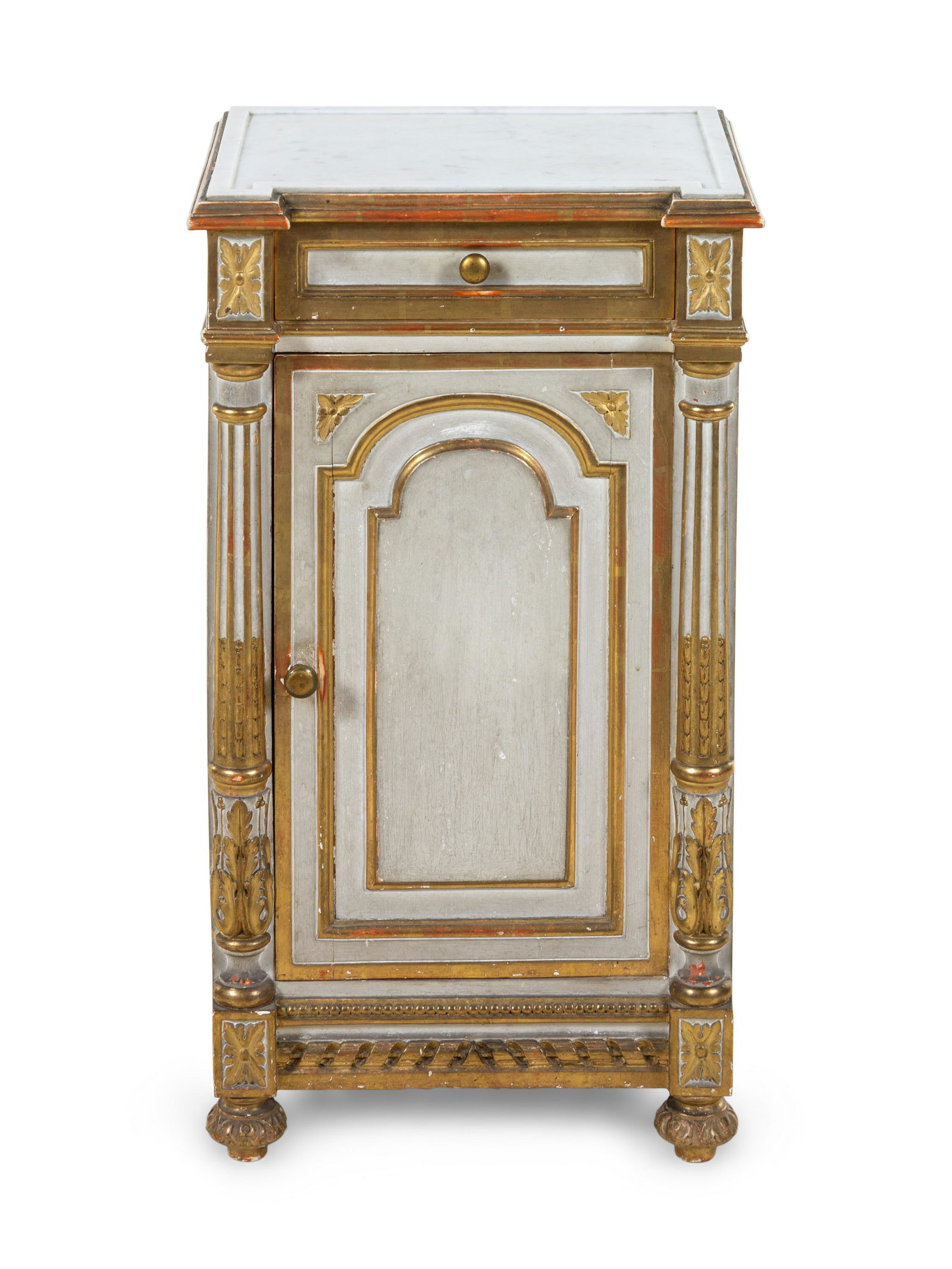 A French Painted and Parcel Gilt Marble-Top Side (1 of 2)