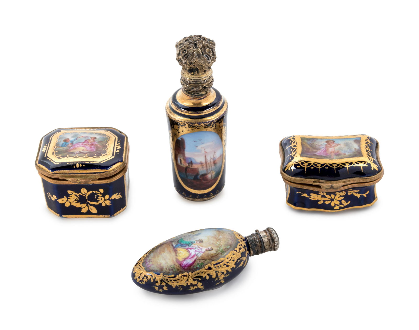 Four Sevres Style Painted and Parcel Gilt Porcelain (1 of 11)