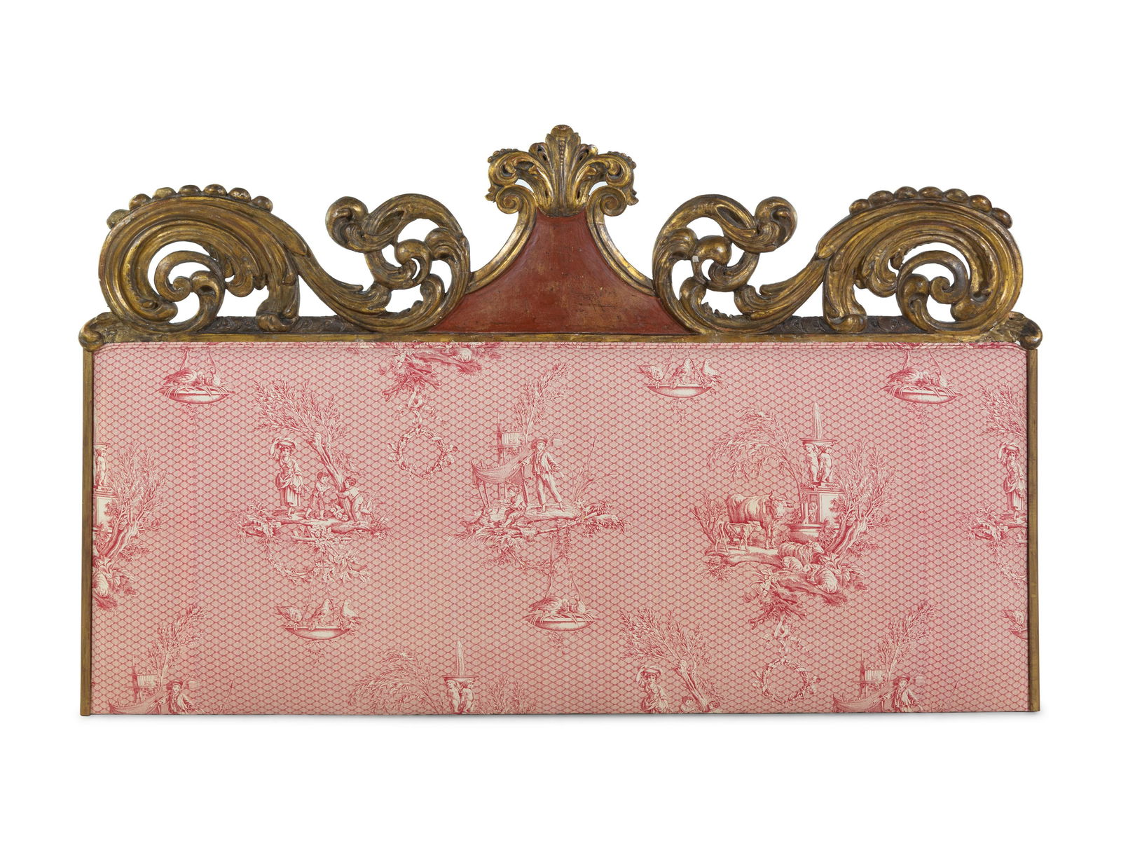 A Continental Carved and Parcel Gilt Wood Upholstered (1 of 2)