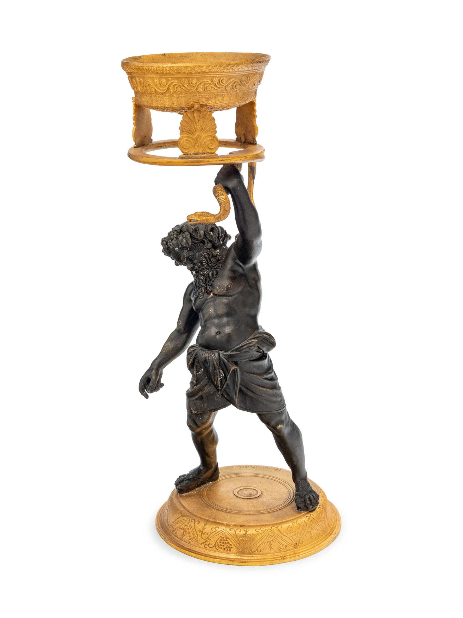 An Italian Gilt and Patinated Bronze Figure of Silenus (1 of 3)
