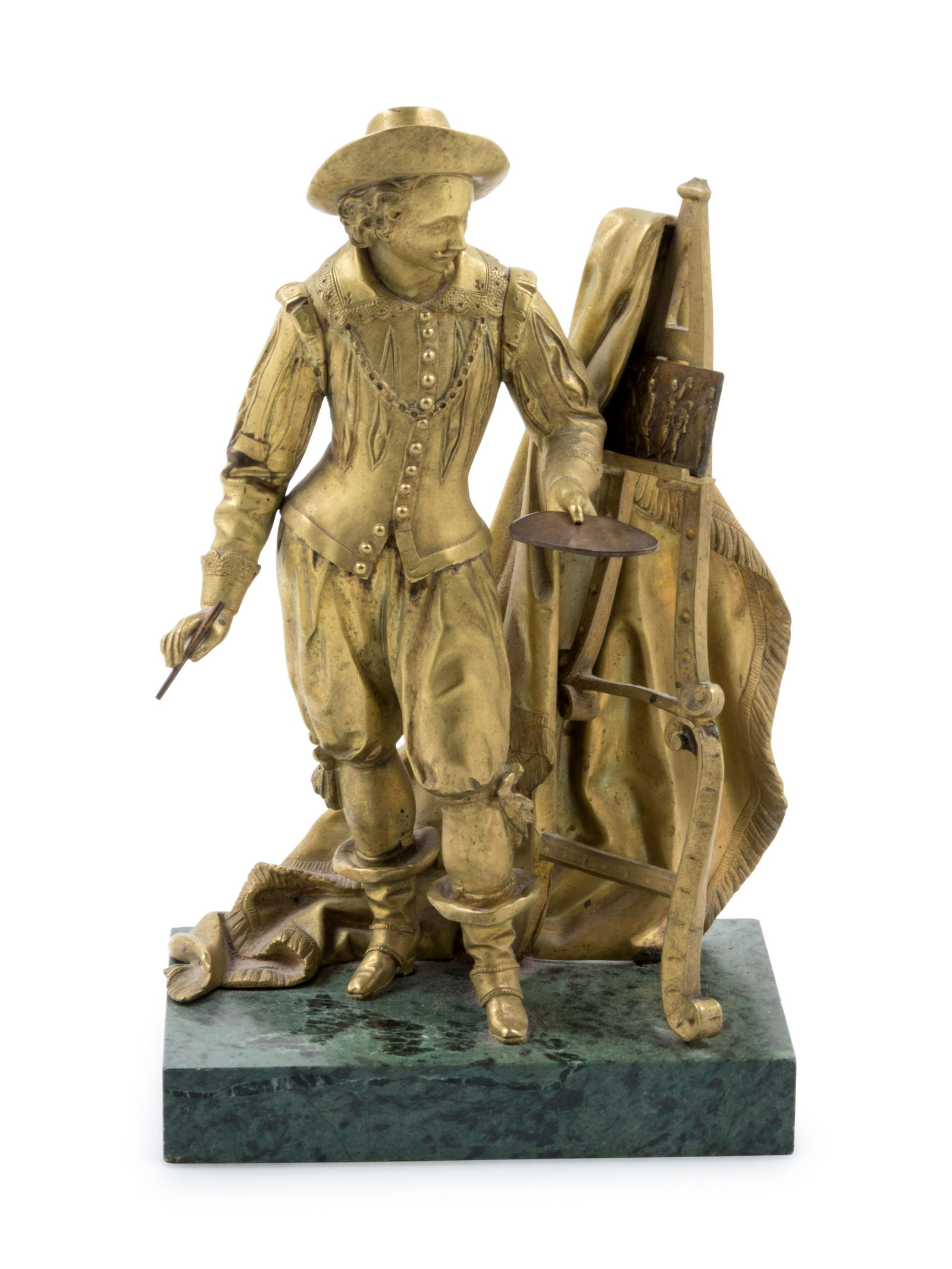 A Continental Gilt Bronze Figure of an Artist at His (1 of 2)