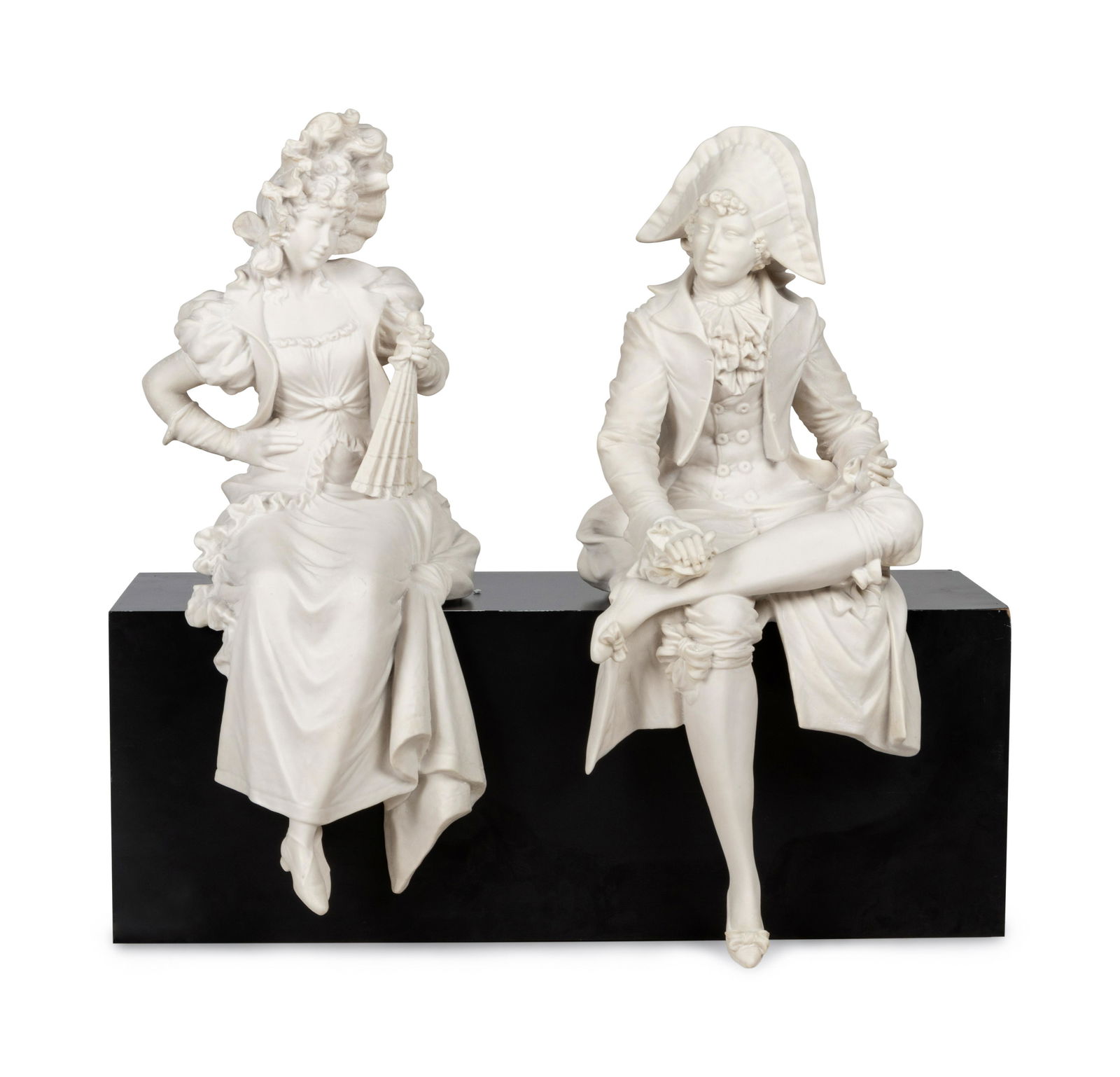 A Pair of Composition or Resin "Column Sitter" Figures (1 of 2)