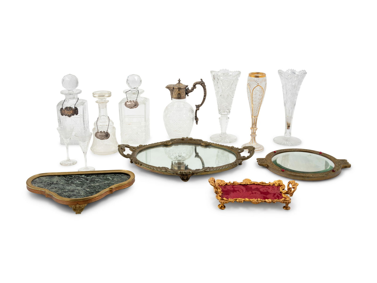 Four Gilt Metal Mounted Table Plateaus and a Group of (1 of 1)