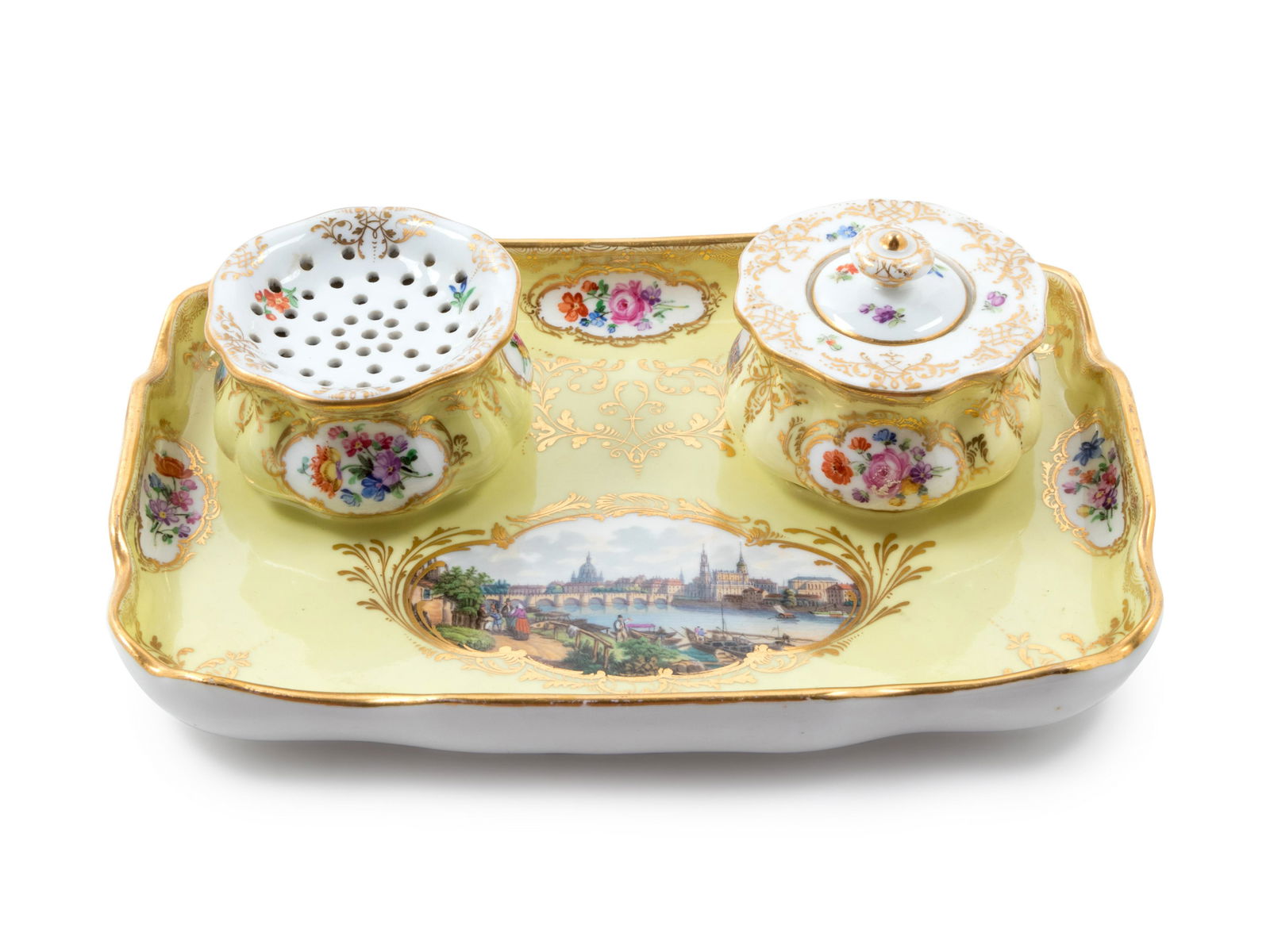 A Meissen Painted and Parcel Gilt Yellow-Ground (1 of 8)