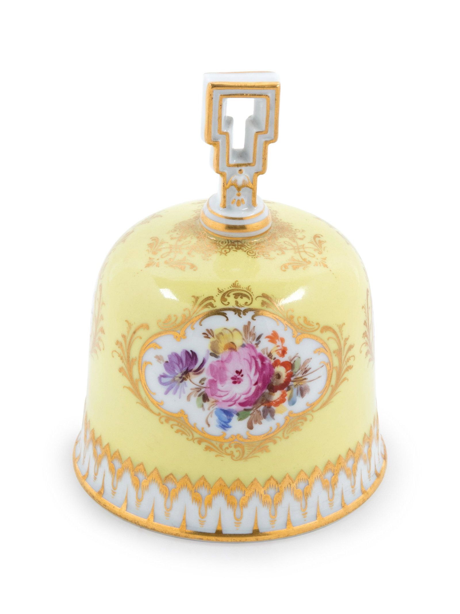 A Meissen Painted and Parcel Gilt Porcelain Table Bell (1 of 8)