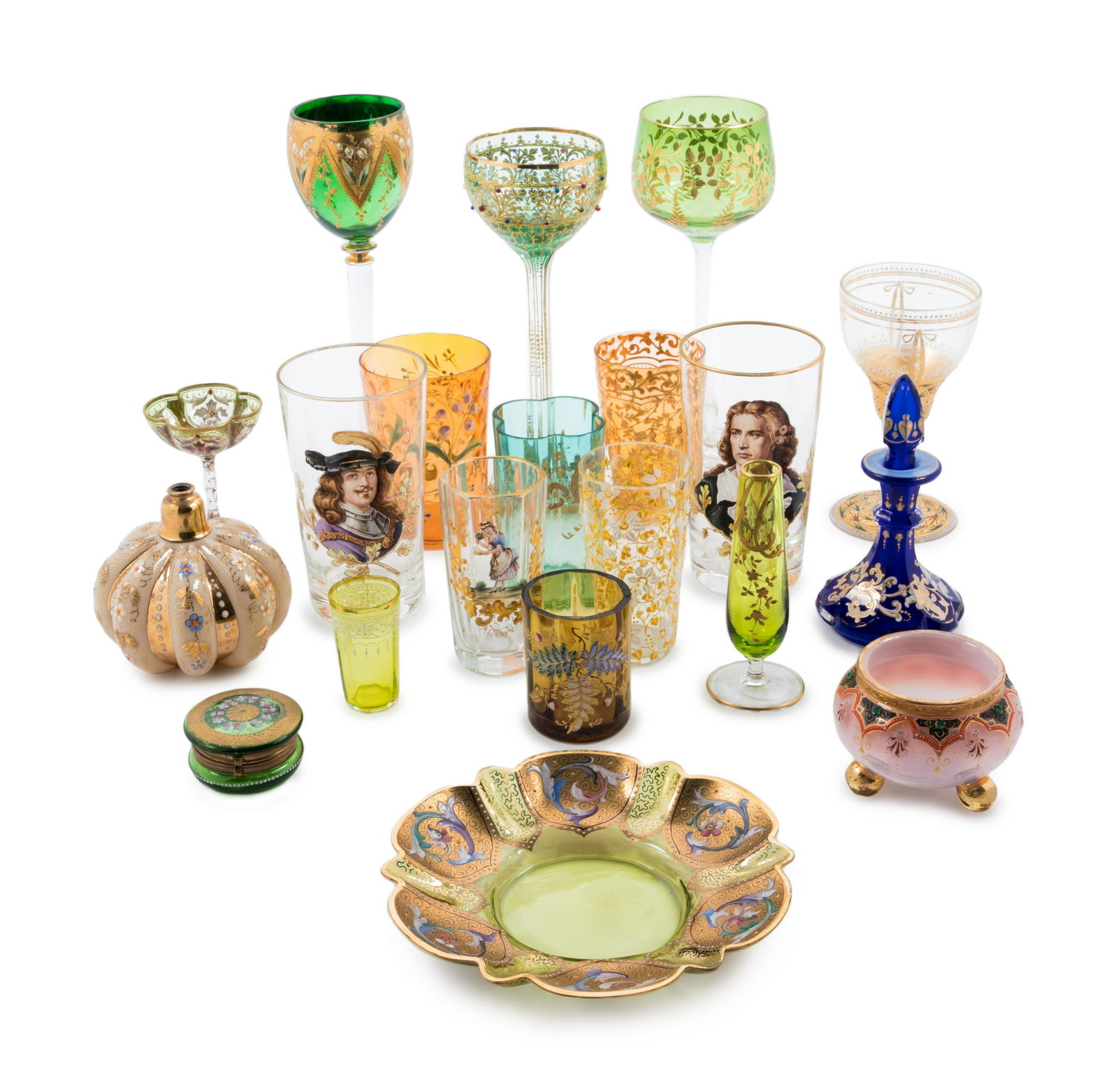 A Collection of Continental Enameled Glass Articles (1 of 1)