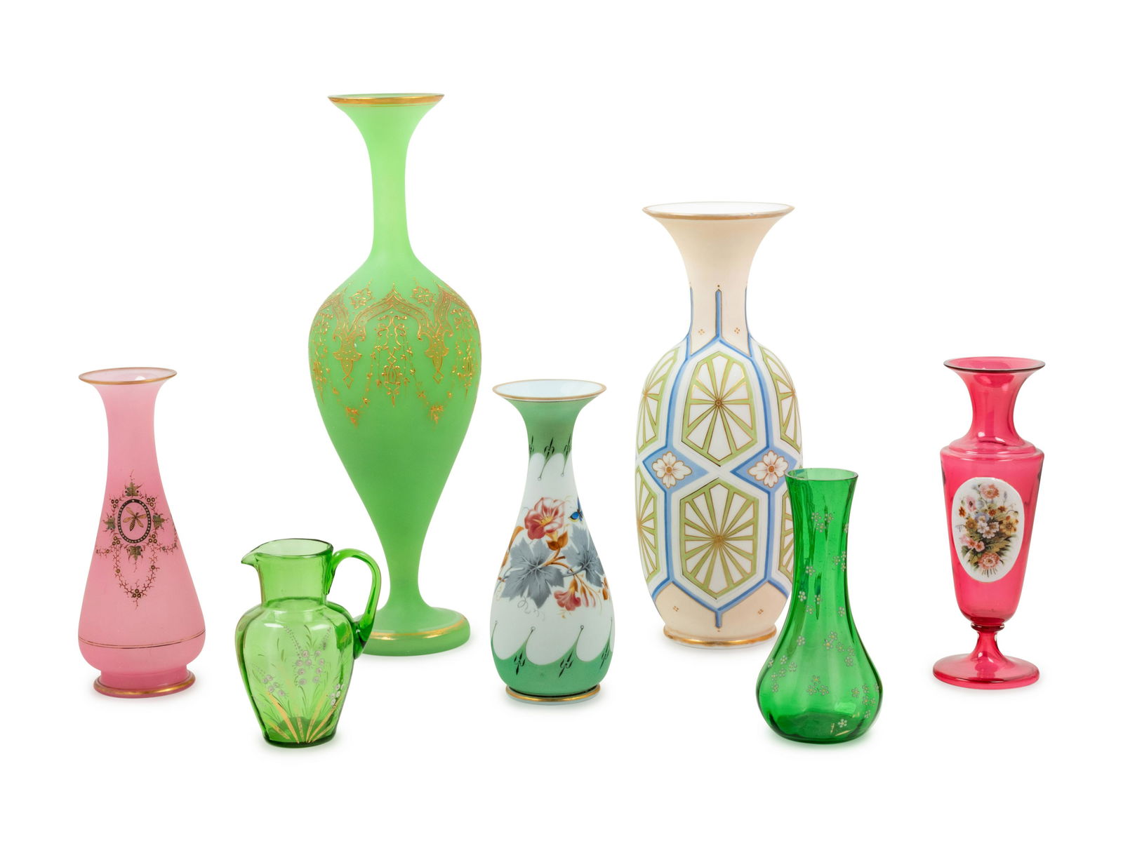 Seven Enameled Glass Articles (1 of 2)