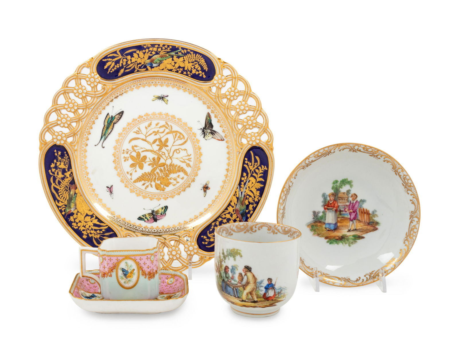 Two English Porcelain Teacup and Saucer Sets and a (1 of 2)